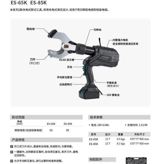 Power Tools Hydraulic - Аккумуляторный гидравлический кабелерез для медных и