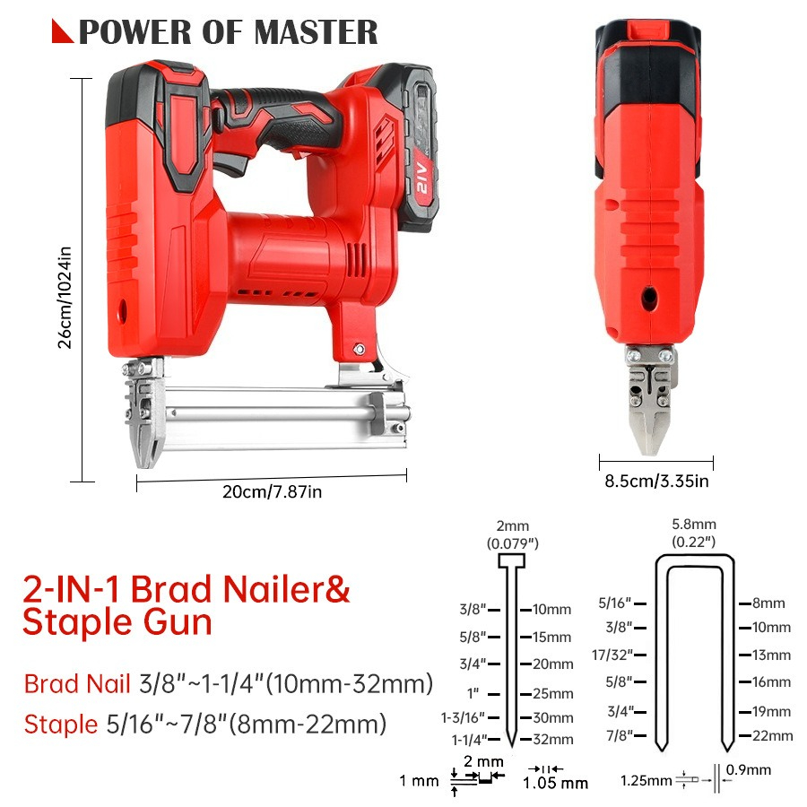 Nail Gun Brad - Аккумуляторный пистолет для гвоздей X-F32/9022, гвоздезабиватель