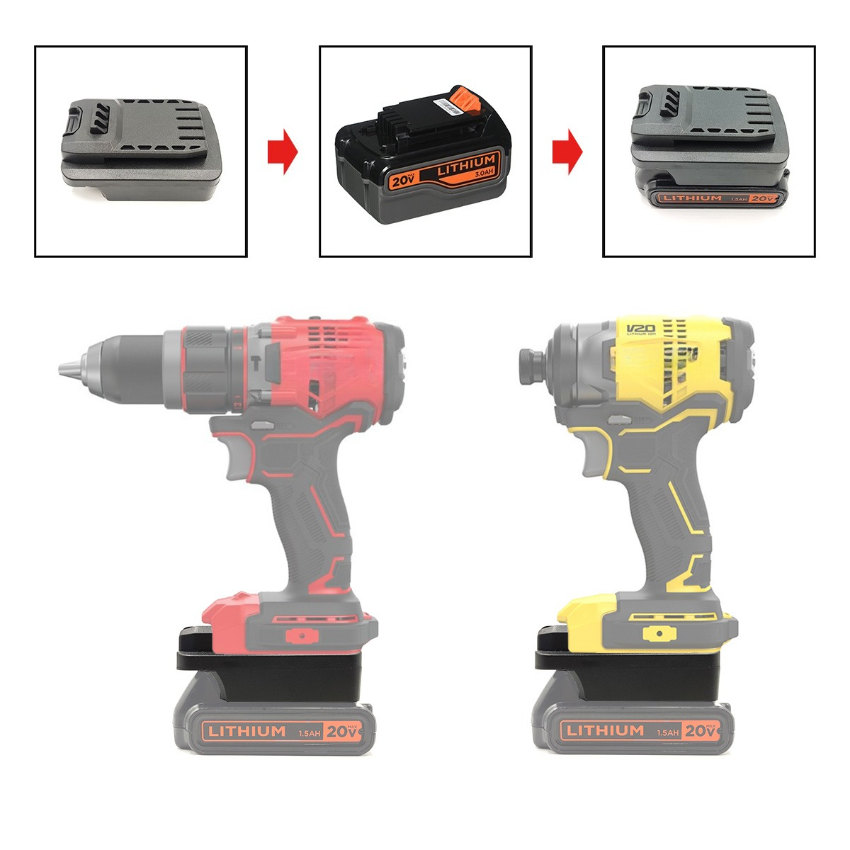 Power Tools Stanley - Адаптер для электроинструментов DEWALT, Makita, Milwaukee,