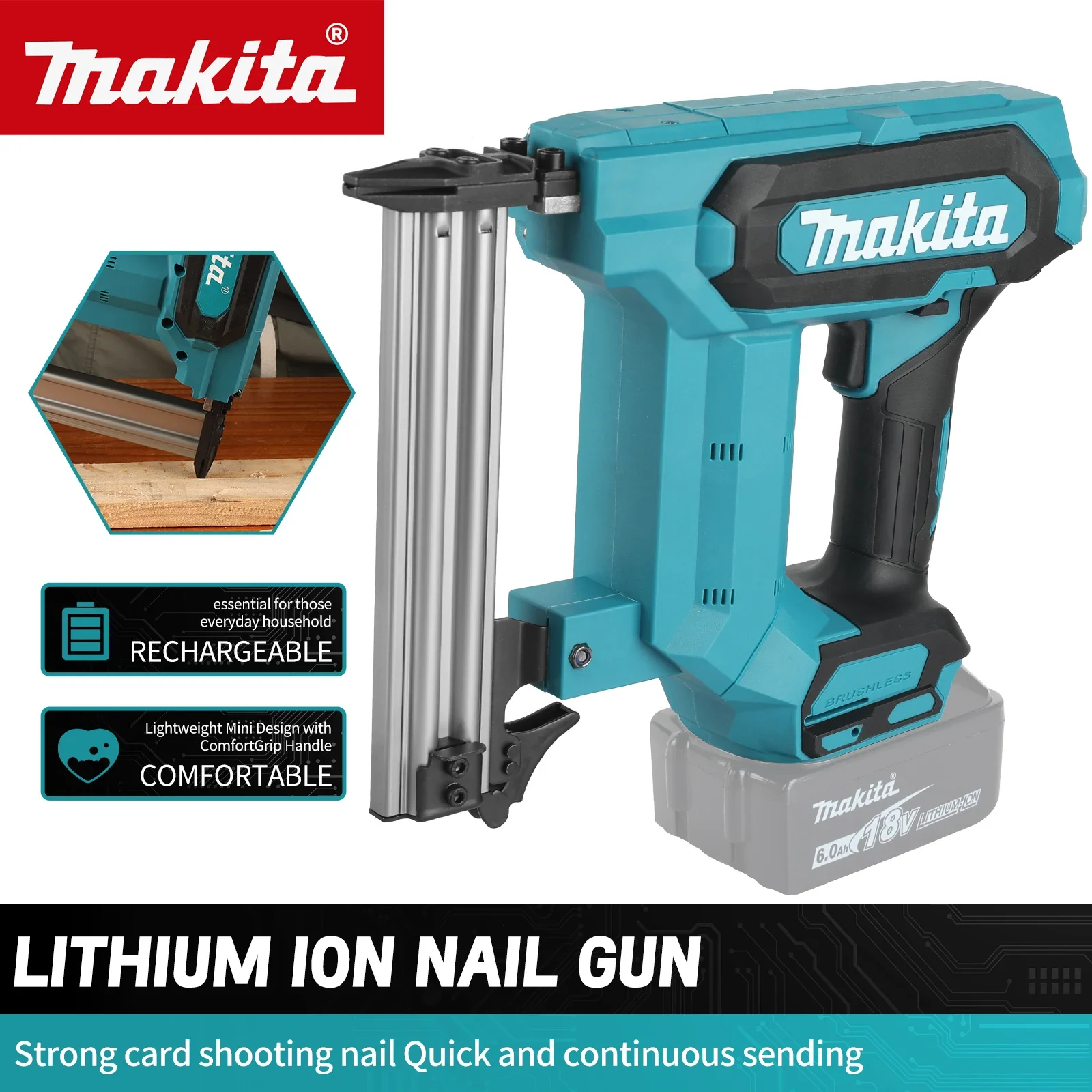 Аккумуляторный гвоздезабивател – обзор и цена Nail Gun Brad