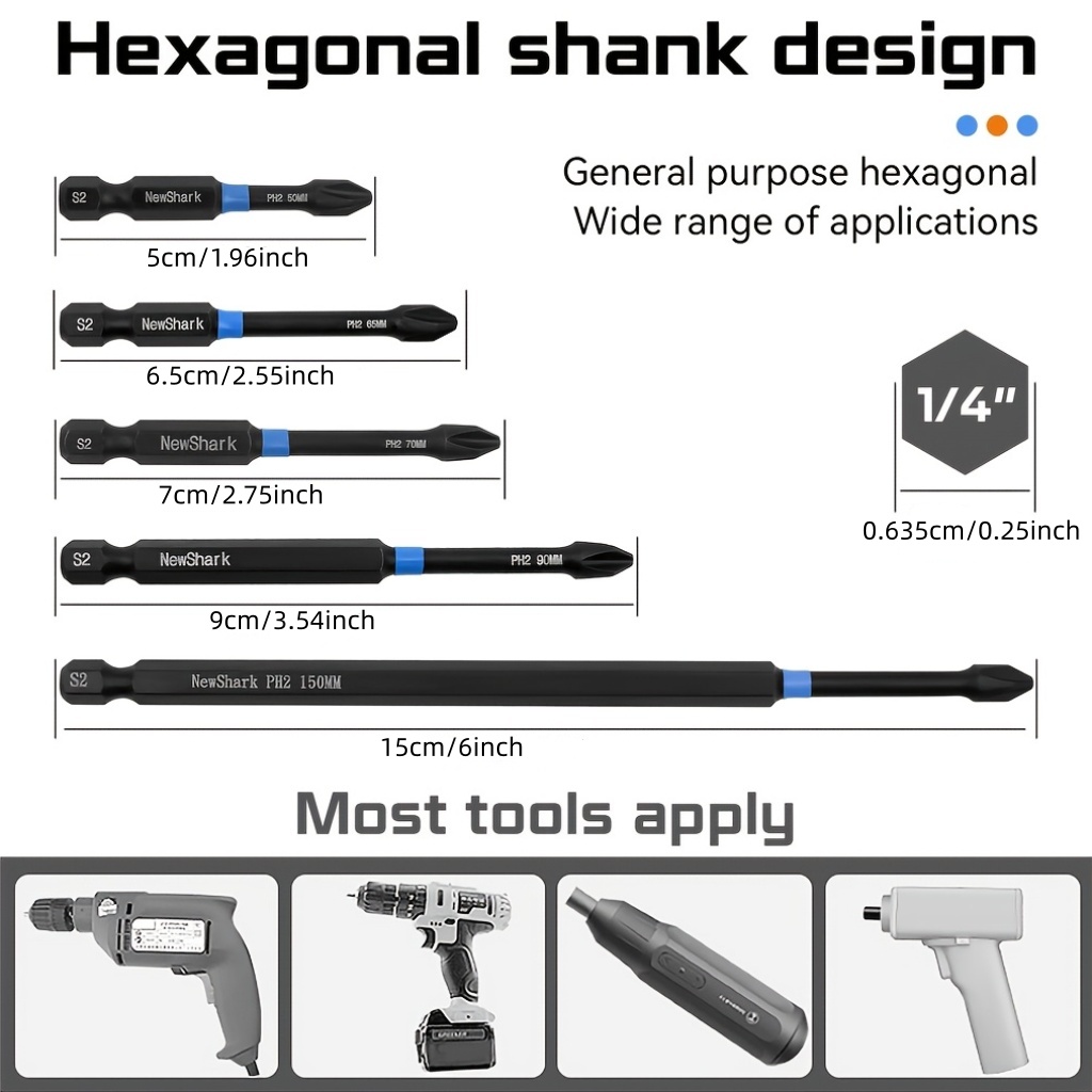 5 шт. прочных магнитных бит дл – обзор и цена Power Z Tools
